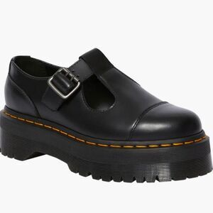 🇬🇪🩵NWOB Dr. Martens Black Bethan T-Bar Platform Shoes Size 9